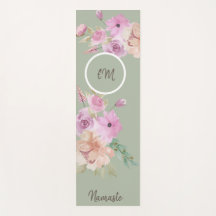 Monograma de Padrão Floral de Primavera de Aquarel