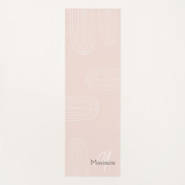 Tapete De Yoga Monograma do Arco-Íris do Boho Meio século