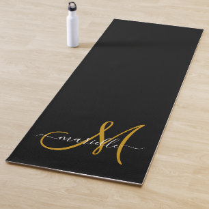 Tapete De Yoga Monograma Dourado