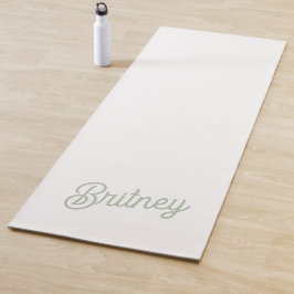 Tapete De Yoga Monograma e Nome Personalizados Verde do Modern Sa