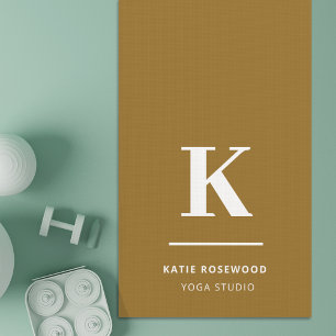 Tapete De Yoga Monograma Elegante Dourado e sofisticado de Luxo m