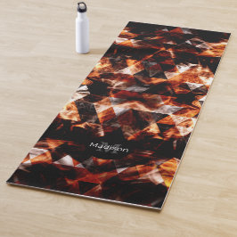 Tapete De Yoga Monograma eletrificado de triângulo cinzento alara