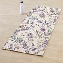 Monograma Floral Botânico Boho Lavanda Flor Silves