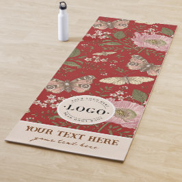 Tapete De Yoga Monograma Floral Botânico de Flores Silvestres Mod