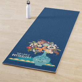 Tapete De Yoga Monograma Floral Moderno