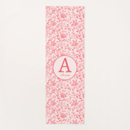 Tapete De Yoga Monograma Floral Rosa