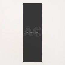 Monograma Moderno de Preto e Cinza