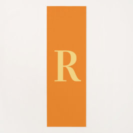 Tapete De Yoga Monograma Moderno Laranja