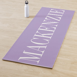 Tapete De Yoga Monograma Moderno Minimalista Lavanda Branco