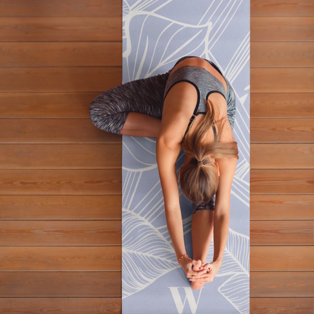 Tapete De Yoga Monograma Moderno Tropical (Criador carregado)