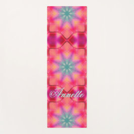 Tapete De Yoga Monograma - Padrão azul colorido |