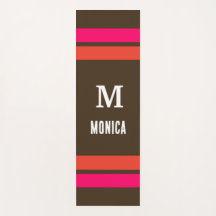 Monograma personalizada Listras Laranja e Marrom