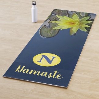 TAPETE DE YOGA MONOGRAMA PERSONALIZADA NAMASTE ZEN YELLOTUS FLORA