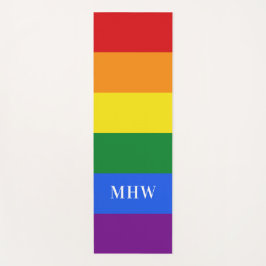 Tapete De Yoga Monograma personalizado Arco-íris Sinalizador ioga