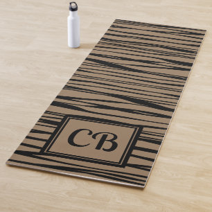 Tapete De Yoga Monograma Personalizado, Arte Elegante em Linha Ne