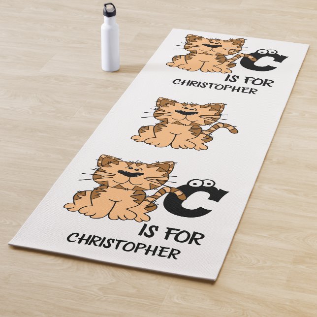 Tapete De Yoga Monograma personalizado C é para gatos gatinhos ga (In Situ)
