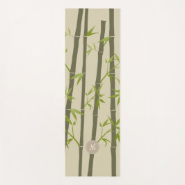 Tapete De Yoga Monograma Personalizado de Luz Zen Bamboo Natural