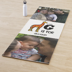 Tapete De Yoga Monograma personalizado G para girafas girafas gir