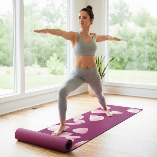 Tapete De Yoga Monograma personalizado Ioga Mat com Sakura Petals (Criador carregado)