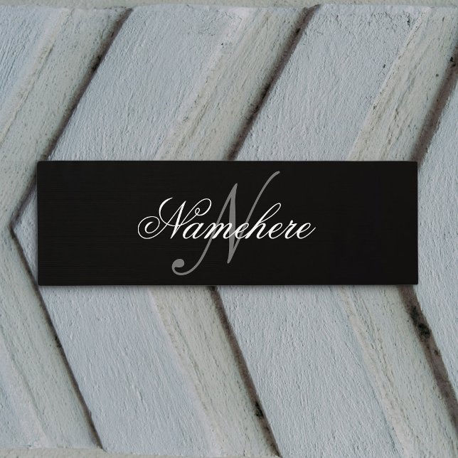 Tapete De Yoga Monograma Personalizado Único de Nomes Preto e Bra (Criador carregado)