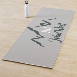 Tapete De Yoga Monograma personalizável de cadeia montanhosa dese