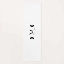 Tapete De Yoga Monograma preto-e-branco do Crescente Moderno