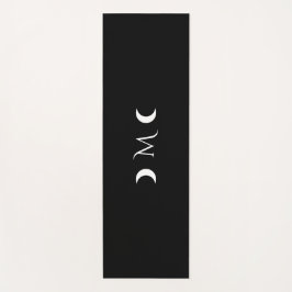 Tapete De Yoga Monograma preto-e-branco do Crescente Moderno