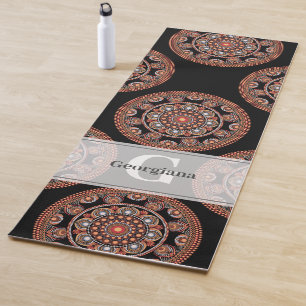 Tapete De Yoga Monograma Safari Sunset Bohemian Bolinhas Mandala