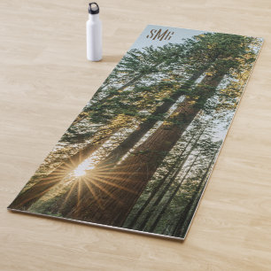 Tapete De Yoga Monograma Sequoia Árvores Gigantes Floresta Nature