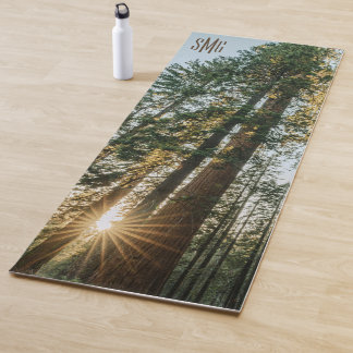 Tapete De Yoga Monograma Sequoia Árvores Gigantes Floresta Nature