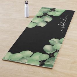 Tapete De Yoga Monograma Verde Eucalyptus Botânico Yoga Mat