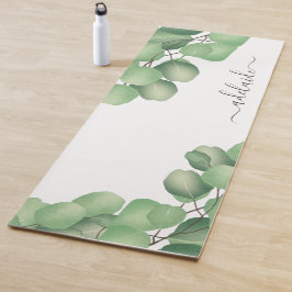 Tapete De Yoga Monograma Verde Eucalyptus Botânico Yoga Mat