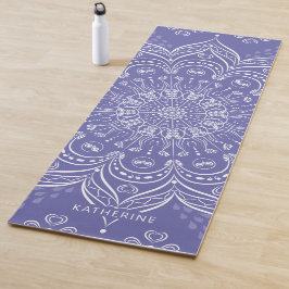Tapete De Yoga Monogramas Boho Mandala Purple Elegante