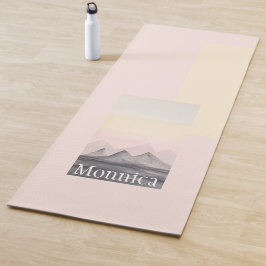 Tapete De Yoga Montanha de Arte de Alta Aquarela Monograma