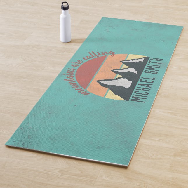 Tapete De Yoga Montes de pastos de safra chamam monograma (In Situ)