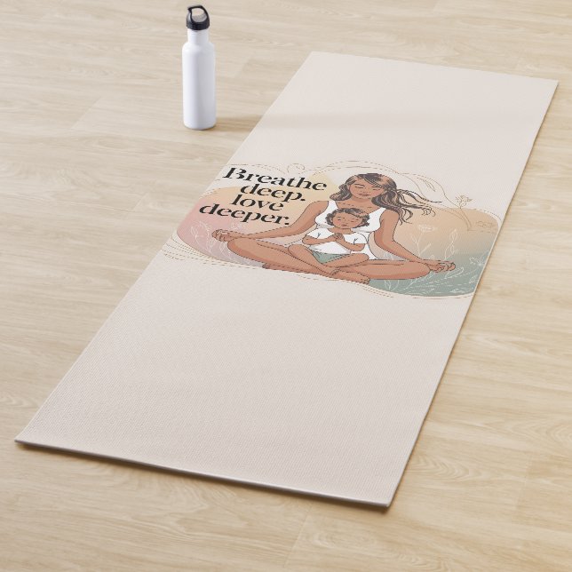 Tapete De Yoga Mother Child Mindfulness Meditation Art (In Situ)