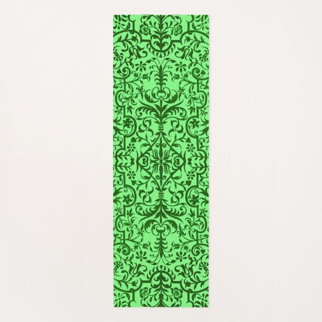 Tapete De Yoga Motif vitoriano em verde (Frente)