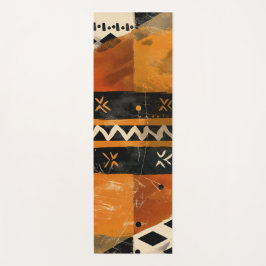 Tapete De Yoga Motivos tribais em tons negros e terrestres