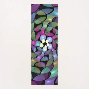 Tapete De Yoga Movimentos Coloridos Abstrato Trippy Fractal Art
