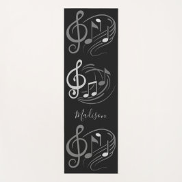 Tapete De Yoga Music Notes nome personalizado yoga mat