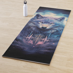 Tapete De Yoga Mystic Moon Wolf Guardian