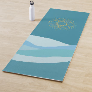 Tapete De Yoga Mystical Blue Shades Montanha Dourada Olho Grego