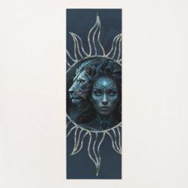 Tapete De Yoga Mystical connection,  mystical woman and the lion.