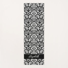 Tapete De Yoga Na moda Black White Damasco