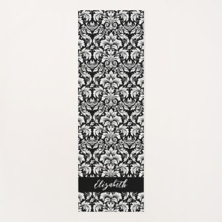 Tapete De Yoga Na moda Black White Damasco
