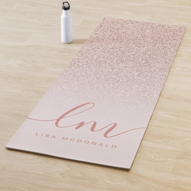 Tapete De Yoga Na moda blush pink ombre chic personalizado