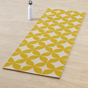 Tapete De Yoga Na moda moderno padrão Boho em amarelo-mostarda