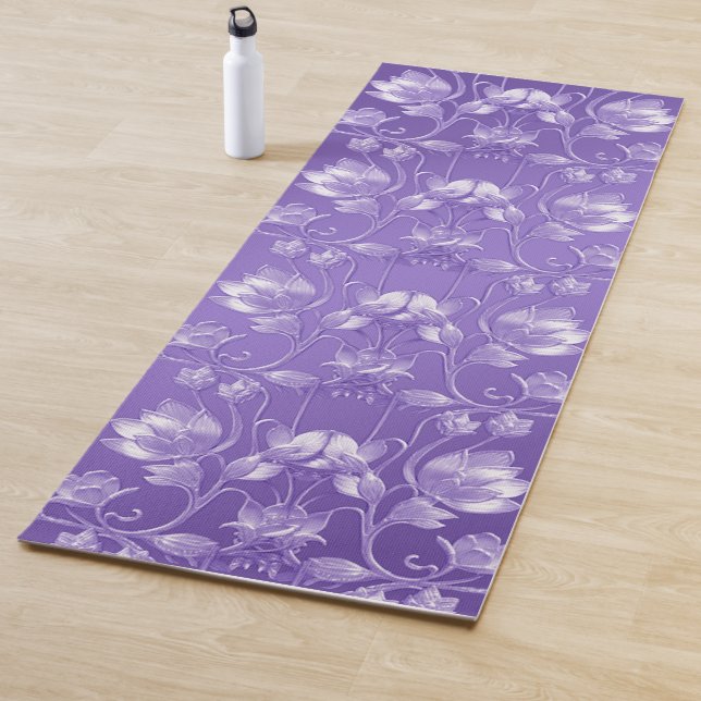 Tapete De Yoga Na moda Purple Floral Yoga Mat (In Situ)