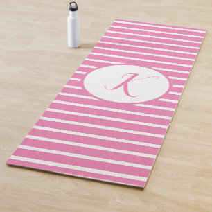 Tapete De Yoga Na moda White Stripes Monograma - Letra K Yoga Mat