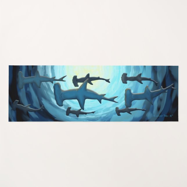 Tapete De Yoga Na praia e mergulhando o mar (Frente (Horizontal))